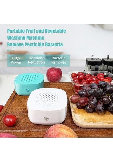Yifomall Halka Evcil Kablosuz Mini Meyve Sebze Temizleyici 4400mah - Pestisit Ve Bakteri Giderici Otomatik Tüketim Ürünü Yıkama Makinesi Mavi