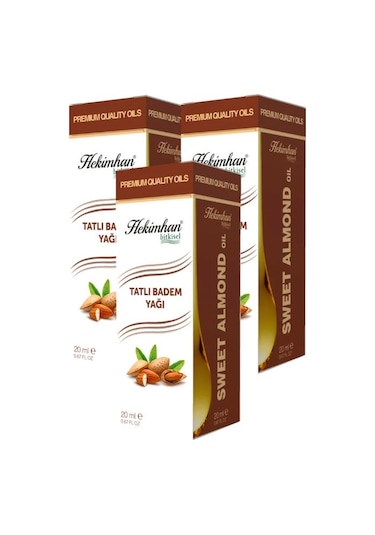 Hekimhan Bitkisel Tatlı Badem Yağı 3 x 20 ML