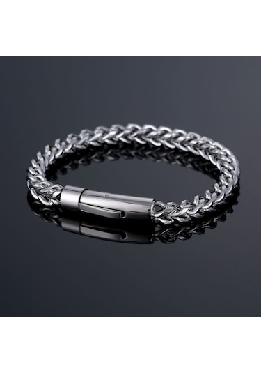 Chavin Zincir 6 Mm. Gri Paslanmaz Çelik Erkek Bileklik Eu03by