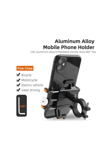 West Bıkıng Yp0715066 Bisiklet Gidon Montaj Telefon Tutucu Alüminyum Alaşımlı Bisiklet Cep Telefonu Braketi - Siyah / Yeşil