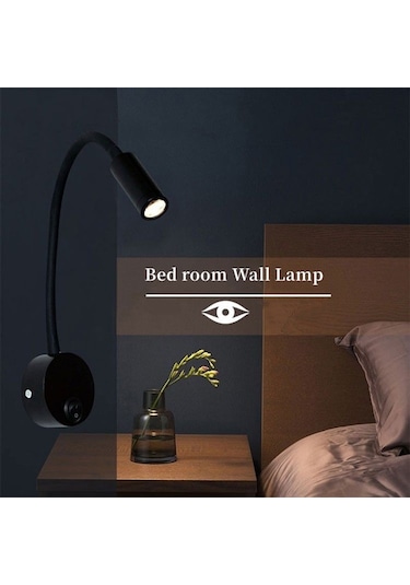 Cbtx Esnek Duvara Monte Led Gece Lambası Başucu Metal 1w Ev, Otel İçin Sıcak Işık Lambası - 3102 Krom