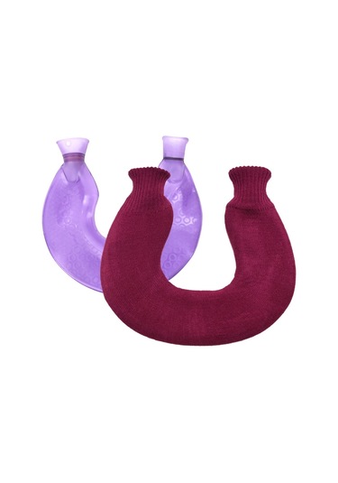 U-şekilli Pvc Sıcak Kompres Omuz Ve Boyun Patlamaya Dayanıklı Su Enjeksiyonlu Sıcak Su Torbası Mor + Mor Örme