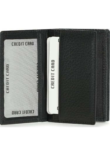 Lufian Cate Erkek Deri Kartlık Siyah Siyah 112240009100100 Siyah