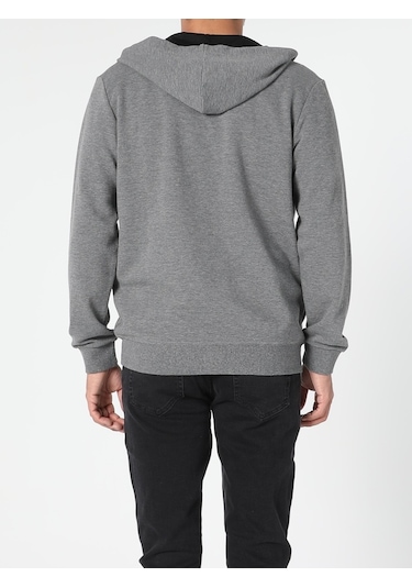 Colin's Regular Fit Fermuarlı Kapüşonlu Erkek Gri Sweatshirt CL1045425_Q1.V2_MGA Colin's Regular Fit Fermuarlı Kapüşonlu Erkek Gri Sweatshirt CL1045425_Q1.V2_MGA