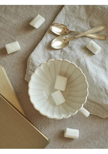 Roomi Çay Ve Kahve İçin Seramik Kupa, 350 Ml, Vintage Bardak 213139114 Fildişi