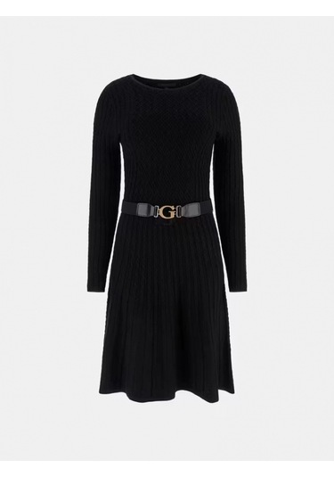 Guess Cable Kadın Siyah Elbise W5bk68z2yj2-jblk Siyah