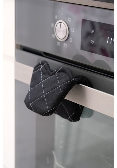 Crab Isıya Dayanıklı Kumaş Fırın Tutacağı Tutacak Modelleri Silikon Değil 1 Adet Tutacak Siyah