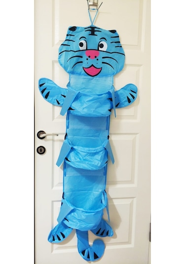 Çocuk Odası Dizayner Banyo Sepeti Kapı Arkası Organizer Mavi