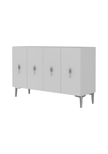 Ka1217bs Salkım Konsol Ve Tv Sehpası Beyaz-silver 120cm