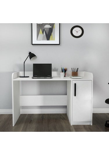 Arnetti Luses Dolaplı Çalışma Bilgisayar Masası Beyaz