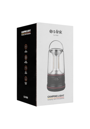S-Link Sl-F926 3 Cob Ledli 3*Aa Pilli Kamp Feneri Siyah