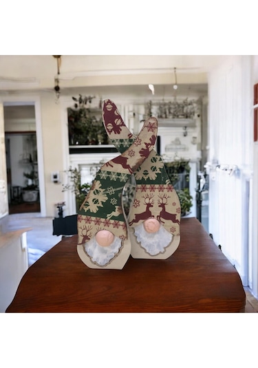 Gnome, Burnuk, Sakallı Kafadar Geyikler Ahşap Dekor