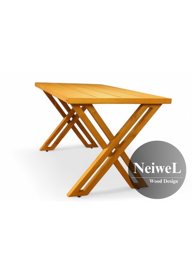 Neiwel Garden Sean Doğal Ahşap Bahçe Masa Ahşap