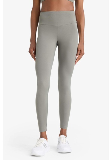 Defacto Defactofit Yüksek Bel Baskılı Beli Saran Esnek Kumaş Sporcu Tayt B4147ax25aukh422 Haki