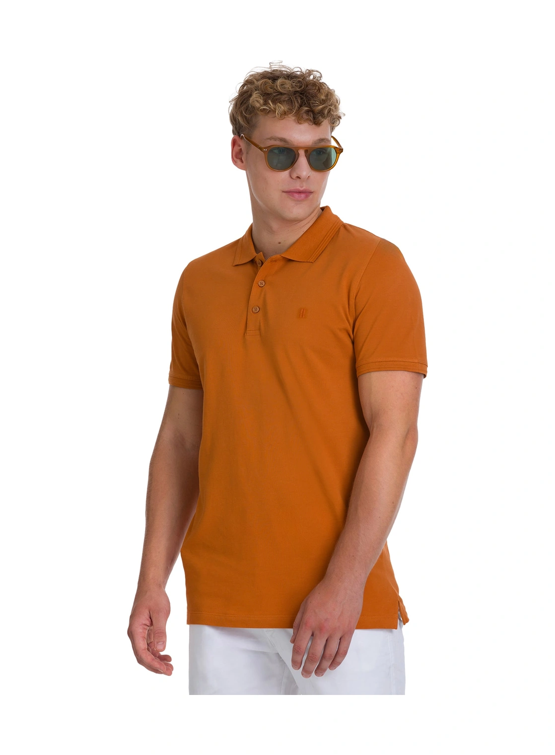 Hatemoğlu Kahverengi Regular Fit 100% Pamuklu Polo Yaka Tişört 35225 1062186