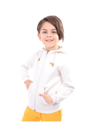 Toontoy Unisex Çocuk Nakışlı Hırka Ekru