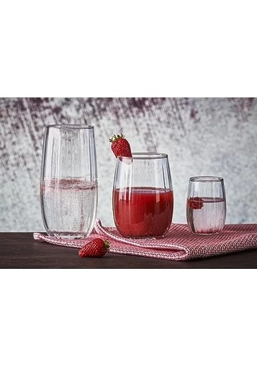 380 Ml Kapasiteli Sade Su Bardağı - 6 Parça Set -