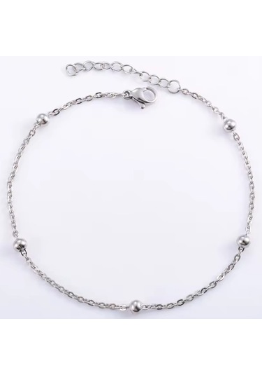 Takı Dükkanı Toplu Forse Zincirli Uzatmalı Paslanmaz Çelik Bayan Bileklik Eck59b Metalik