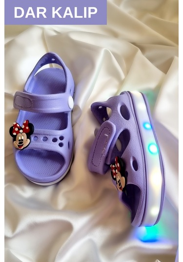 Akınal Bella Işıklı Çocuk Sandalet E274-lila Lila