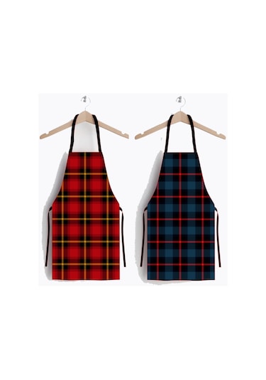 Ays Home Ekoseli Chef  Mutfak Önlüğü 2'li