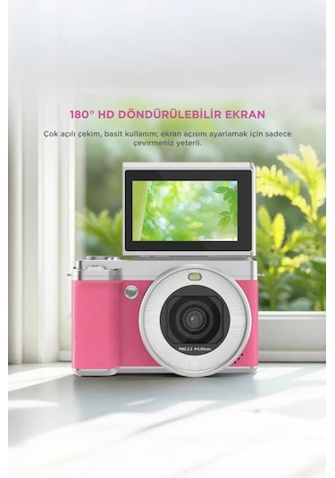 Torima CMR45 Dijital Mini Fotoğraf Video Kamera Pembe