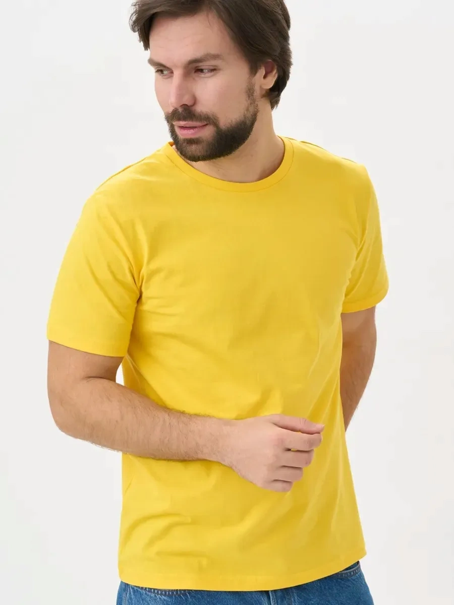 Uzcotton Düz Sarı Tişört 13212353 Gri