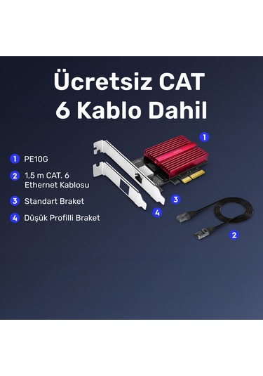 Cudy Pe10g Wol 10.000mbps Multi-gigabit Pcı Ethernet Ağ Kartı