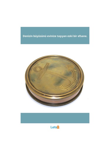 Antika Tarzı Üzeri Çapa İşlemeli Pirinç Kullanışlı Pusula 1 Adet