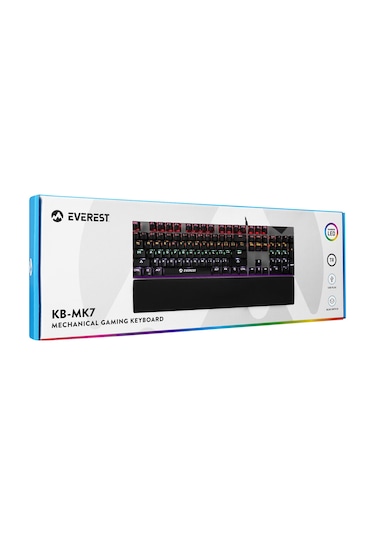 Everest KB-MK7 Blue Switch USB Bilek Destekli Mekanik Q Oyuncu Klavye