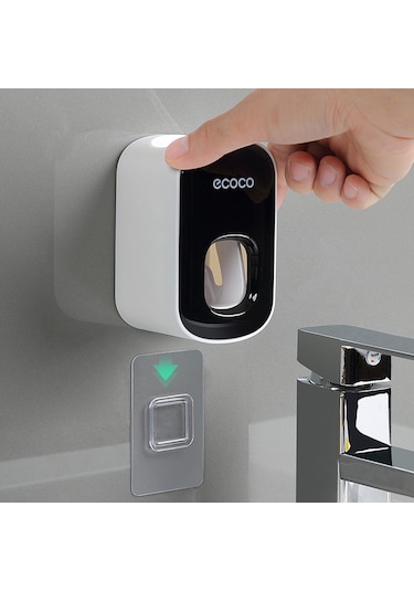 Ecoco Duvara Monte Otomatik Diş Macunu Dispenseri Siyah Diğer