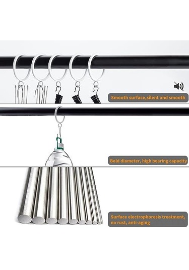 Xindoker 30 Adet Beyaz Metal Perde Çemberi - 3.8 Cm İç Çapı, Çelik Yapı, Farklı Ağırlıktaki Perdeler İçin Dayanıklı