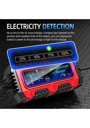 Honeybeeshop 12v 2 Amp Tam Otomatik 3 Adımlı Akıllı Sarı Şarj Cihazı Motosiklet Araba Pilleri İçin Agm Gel Sla Koruma