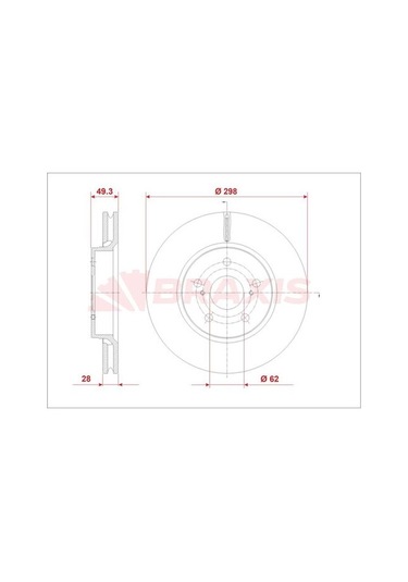 Braxis Ae0903 Fren Diski Ön Toyota C-hr 16- 43512f4010
