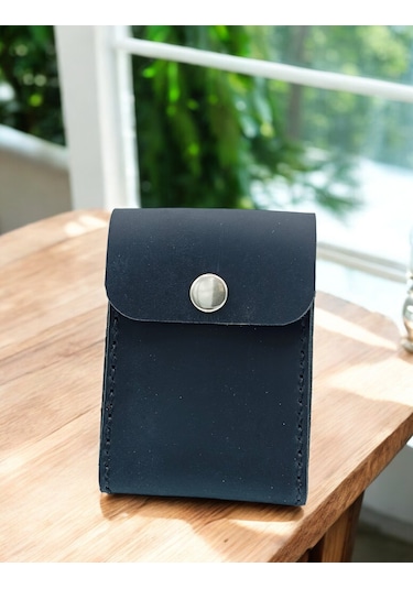 Cronder Hakiki Deri Dik Model Kutu Kartlık Siyah