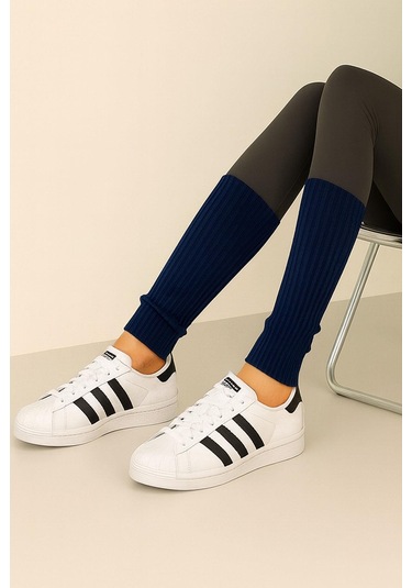 3 Çift Basic Kalın Pamuk Karışımlı Tozluk Ekru-lacivert