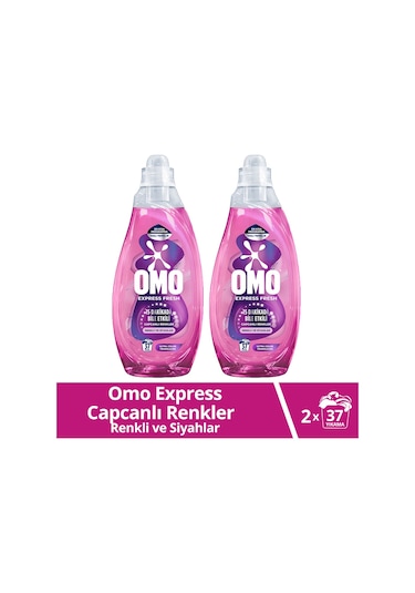 Omo Express Fresh Capcanlı Renkler Renkli ve Siyahlar Sıvı Çamaşır Deterjanı 2 x 1480 ML