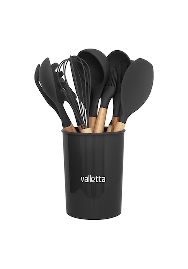 Valletta Mikla Isıya Dayanıklı 33 Parça Silikon Spatula Set Siyah