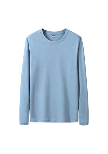 Muls Erkek Uzun Kollu Pamuk Tişört 4xl-5xl Sonbahar Giyim Hızlı Teslimatgökyüzü Mavi Gökyüzü Mavi