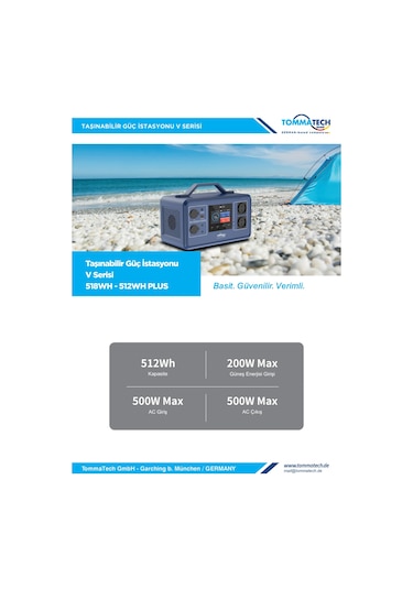 Tommatech 512wh Taşınabilir Güç Kaynağı