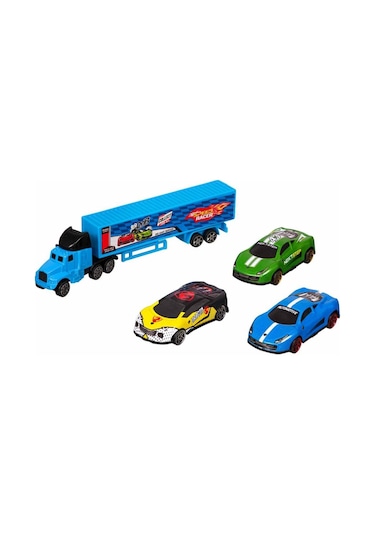 Toysan 3'lü Metal Arabalı Mini Tır Seti Toy-40 Çok Renkli