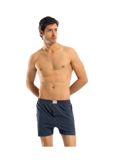 Anıt 1146 Erkek Boxer Düğmeli Penye Boxer 6'Lı Paket