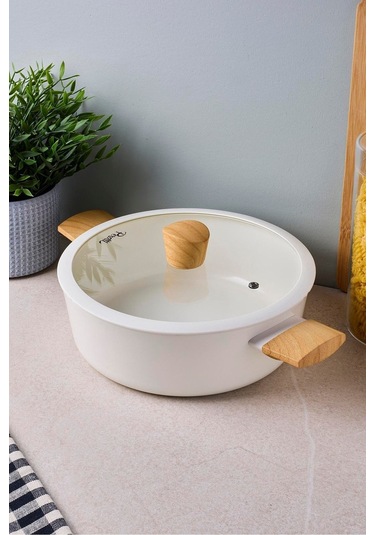 Danish Cook Beige İndüksiyon Tabanlı Karnıyarık Tencere 24 Cm Bej Bej