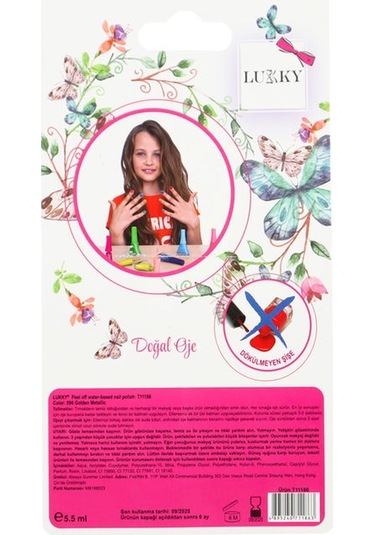 Lukky Soyulabilir Oje Işıltılı Metalik Altın