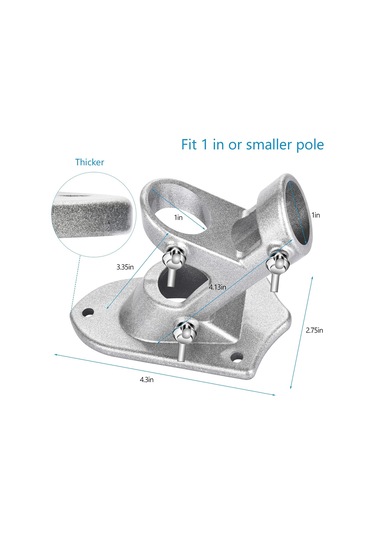 Dış Ev İçin Bayrak Direği Tutucu, Ağır Hizmet Tipi Bayrak Direği  Braketi, Alüminyum Metal Bayrak Direği Dış Mekan, Güçlü Ve Pas Kanıtı İçin Paslanmaz Donanımlı, 1 "iç Çap Gümüş-1-pack