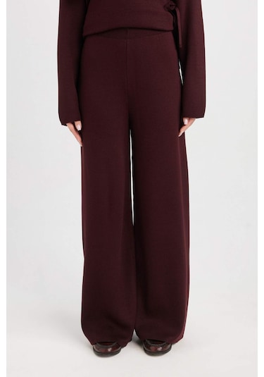 DeFacto Triko Pantolon Regular Fit Beli Lastikli Cepli Düz Basic Düz Paça D7511AX24WNBR171