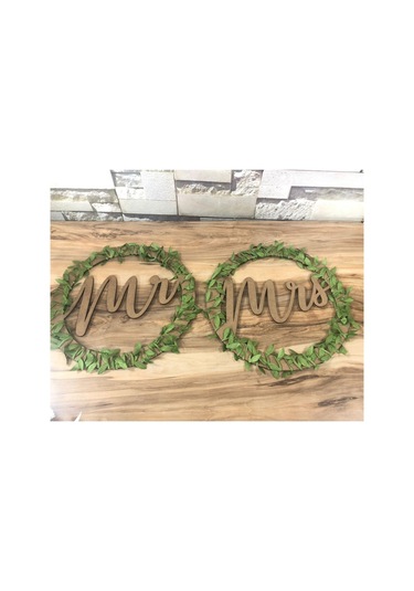 Toptanh.Dükkanı Doğal Ahşap Masa Arkası Fon Yaprak Süslü Ikili Isimli