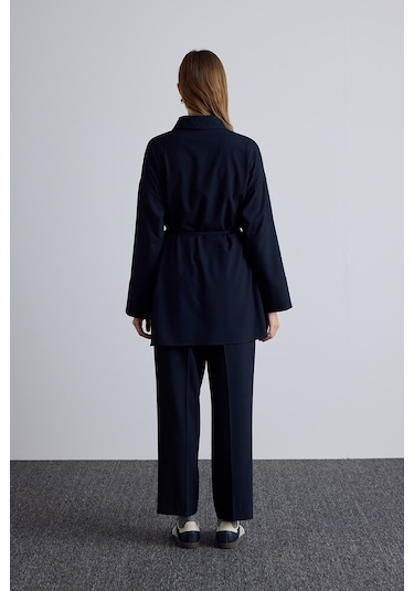 Geniş Yaka Tunik Lacivert Lacivert