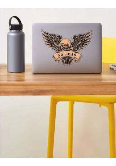 Kişiye Özel Ad Soyad Kartal Sticker - Kartal Eagle Beşiktaş Sticker - Araba Oto Motosiklet Karavan Sticker - 00070 12X8 Cm