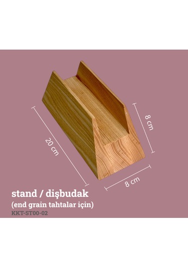 Kaf Ahşap Dişbudak Kesme Tahtası Standı End Grain