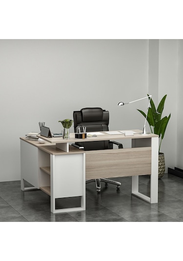 Ares Çalışma Masası Ofis Masası Bilgisayar Masası Beyaz - Alize Beyaz